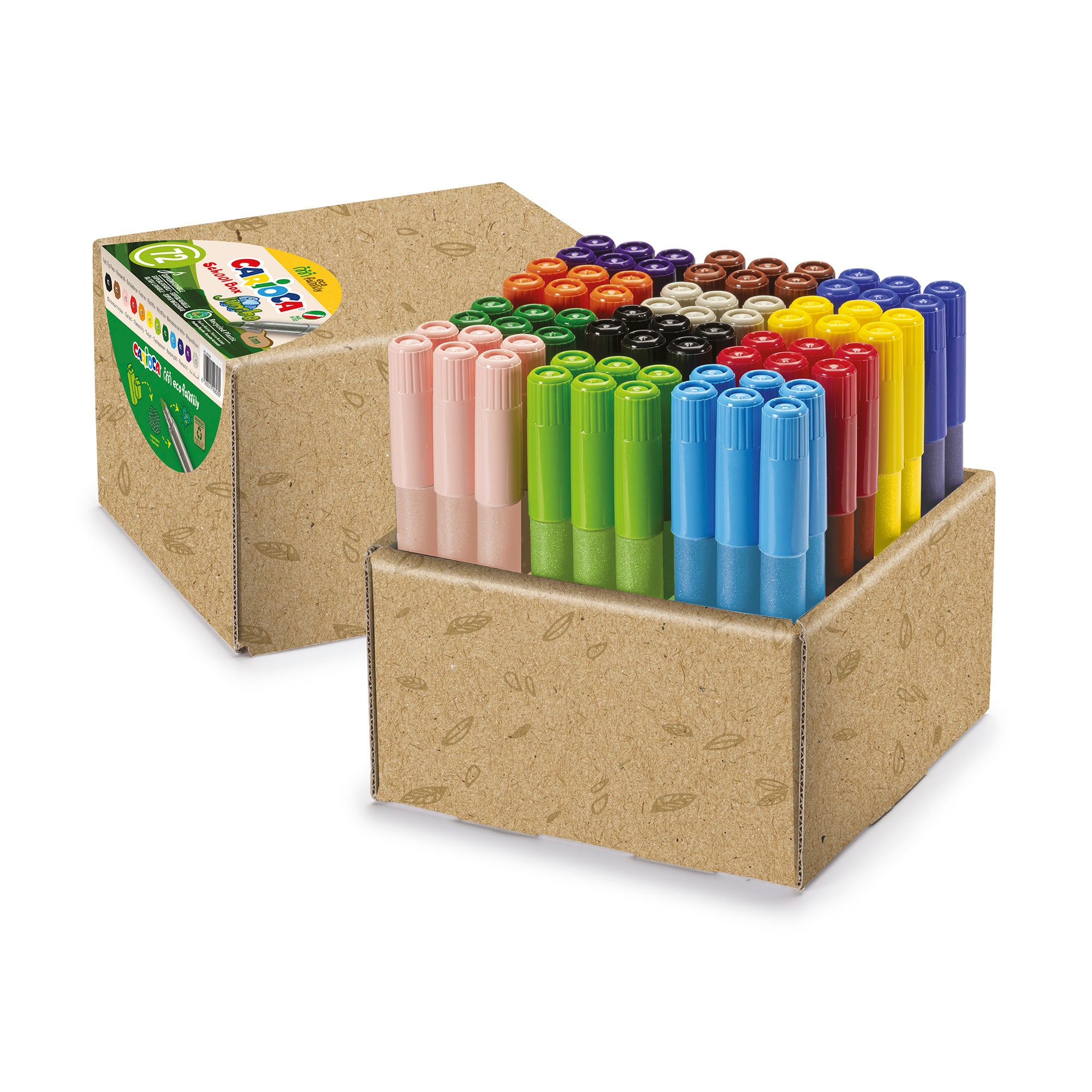 CARIOCA® 6mm Eco Family Washable Jumbo Maxi Tip Felt Tip Pen Set
